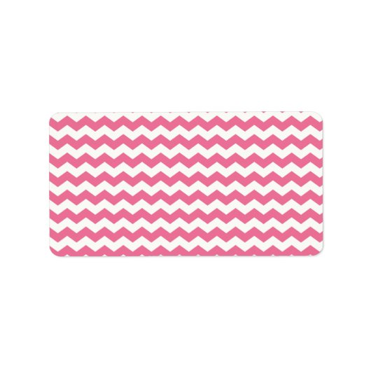 Roze witte chevrons etiket (Voorkant)