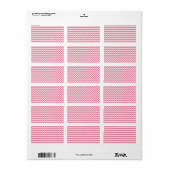 Roze witte chevrons etiket (Full Sheet)