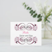 roze witte Chic Zakelijke Dankkaarten Briefkaart (Staand voorkant)