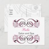 roze witte Chic Zakelijke Dankkaarten Briefkaart (Voorkant / Achterkant)