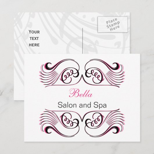 roze witte Chic Zakelijke Dankkaarten Briefkaart (Voorkant / Achterkant)