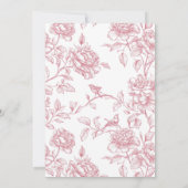 Roze Witte Chinoiserie Bruids Douche Uitnodiging (Achterkant)