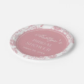 Roze Witte Chinoiserie Bruidsdouche Papieren Borde Papieren Bordje (Gekanteld)