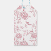 Roze Witte Chinoiserie Bruidsfeest Cadeaubijslage标 Cadeaulabel (Achterkant)