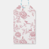 Roze Witte Chinoiserie Bruidsfeest Cadeaubijsluite Cadeaulabel (Achterkant)