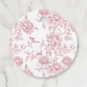 Roze Witte Chinoiserie Vrijgezellenfeest Gift Labe Bedankjes Labels (Achterkant)