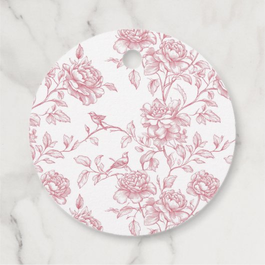 Roze Witte Chinoiserie Vrijgezellenfeest Gift Labe Bedankjes Labels (Achterkant)