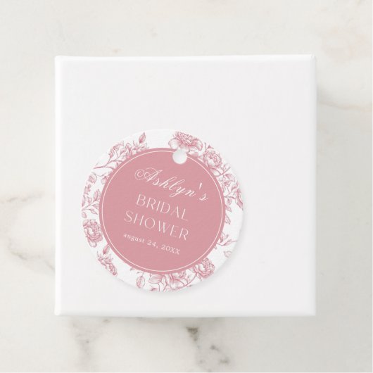 Roze Witte Chinoiserie Vrijgezellenfeest Gift Labe Bedankjes Labels (In situ)