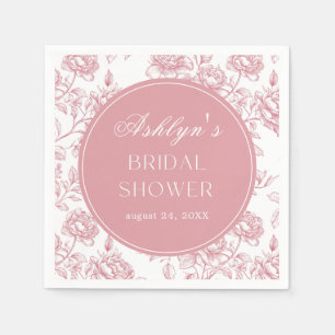 Roze Witte Chinoiserie Vrijgezellenfeest Papier se Servet