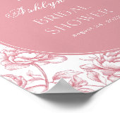 Roze Witte Chinoiserie Vrijgezellenfeest Welkomstb Poster (Hoek)