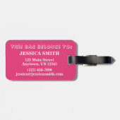 Roze witte circusdierentuin bagagelabel (Achterkant horizontaal)