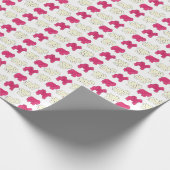 Roze witte circusdierentuin cadeaupapier (Hoek)