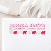 Roze witte circusdierentuin etiket (Insitu)