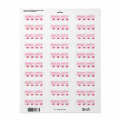Roze witte circusdierentuin etiket (Full Sheet)