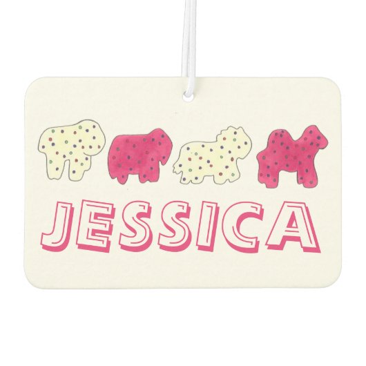 Roze witte circusdierentuin luchtverfrisser (Achterkant)