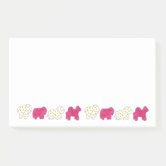 Roze witte circusdierentuin post-it® notes (Voorkant)