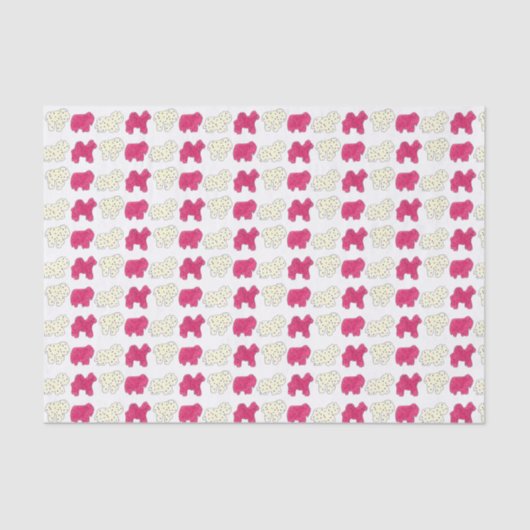 Roze witte circusdierentuin tissuepapier (Voorkant)