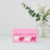 Roze witte circusdierentuin visitekaartje (Staand voorkant)