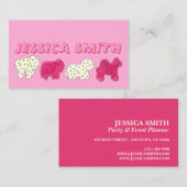 Roze witte circusdierentuin visitekaartje (Voorkant / Achterkant)