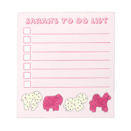 Roze witte circusdierentuin voor dierenwaslijst notitieblok