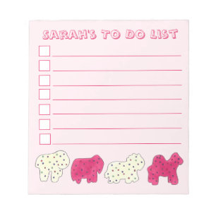 Roze witte circusdierentuin voor dierenwaslijst notitieblok