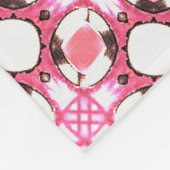 Roze witte cirkel Geometrische Patroonmonogram Fleece Deken (Hoek)