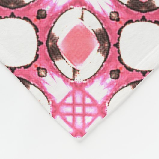 Roze witte cirkel Geometrische Patroonmonogram Fleece Deken (Hoek)