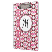 Roze witte cirkel Geometrische Patroonmonogram Klembord (Links)