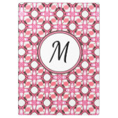 Roze witte cirkel Geometrische Patroonmonogram Klembord (Achterkant)