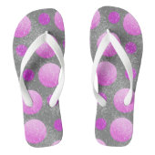 Roze witte cirkels teenslippers (Voetbed)