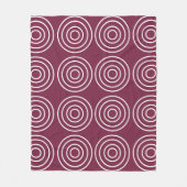 Roze Witte Concentrische Cirkels Geometrisch Fleece Deken (Voorkant)