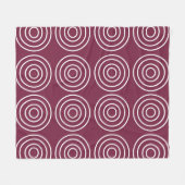 Roze Witte Concentrische Cirkels Geometrisch Fleece Deken (Voorkant (Horizontaal))