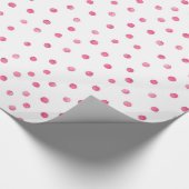 Roze witte Confetti Stippen Patroon Cadeaupapier (Hoek)