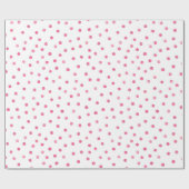 Roze witte Confetti Stippen Patroon Cadeaupapier (Vlak)