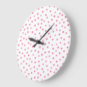 Roze witte Confetti Stippen Patroon Grote Klok (Hoek)
