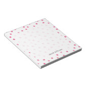 Roze witte Confetti Stippen Patroon Notitieblok (Schuin)