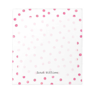 Roze witte Confetti Stippen Patroon Notitieblok