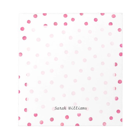 Roze witte Confetti Stippen Patroon Notitieblok (Voorkant)