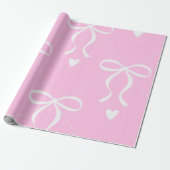 roze & witte coquette strik Inpakpapier (Uitgerold)