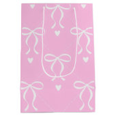 roze & witte coquette strik medium cadeauzakje (Achterkant)