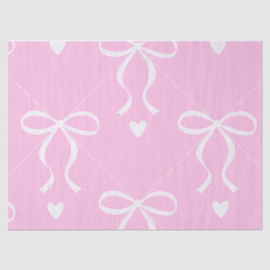 roze & witte coquette strik tissuepapier (Voorkant)