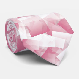 Roze Witte Cubisme Abstract Patroon Stropdas