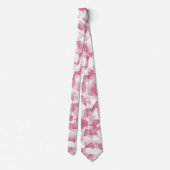 Roze Witte Cubisme Abstract Patroon Stropdas (Achterkant)
