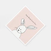 Roze Witte Cute Konijn Liefde Servet (Hoek)
