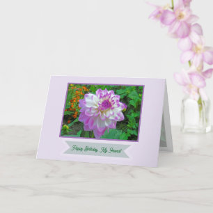 Roze & Witte Dahlia/Gelukkig Verjaardag, Mijn Vrie Kaart