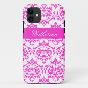 Roze witte damasmeisjes naam Case-Mate iPhone case
