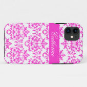 Roze witte damasmeisjes naam Case-Mate iPhone case (Achterkant (horizontaal))