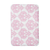 Roze & Witte Damast Elegante Vintage Chic Badmat (Voorkant Verticaal)