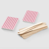 Roze Witte Diamant Checker Patroon Handwaaier (Niet-gemonteerd)