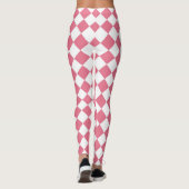 Roze Witte Diamant Checker Patroon Leggings (Achterkant)